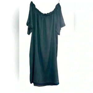 NYDJ Black Off-Shoulder Midi Dress